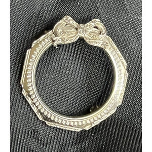 Vintage Hayword Sterling Bow Wreath Brooch Textured 1" Wide Bow Jewelry